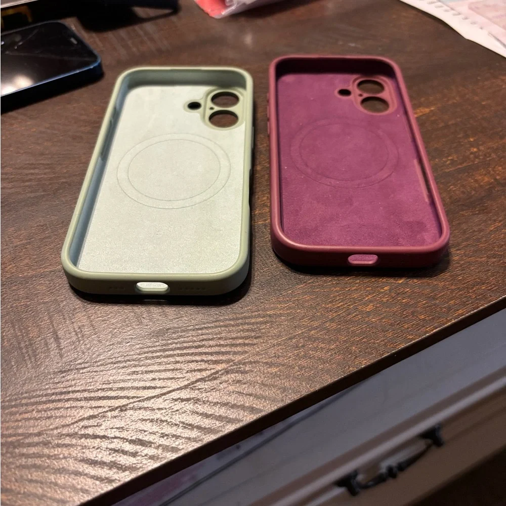 Two iPhone 16 Rubber Silicone Phone Cases